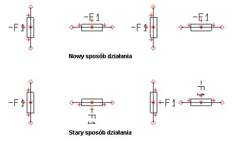 Nie obracanie nazwy symbolu i nazwy punktu połączenia podczas obracania symbolu Nazwa symbolu oraz nazwy