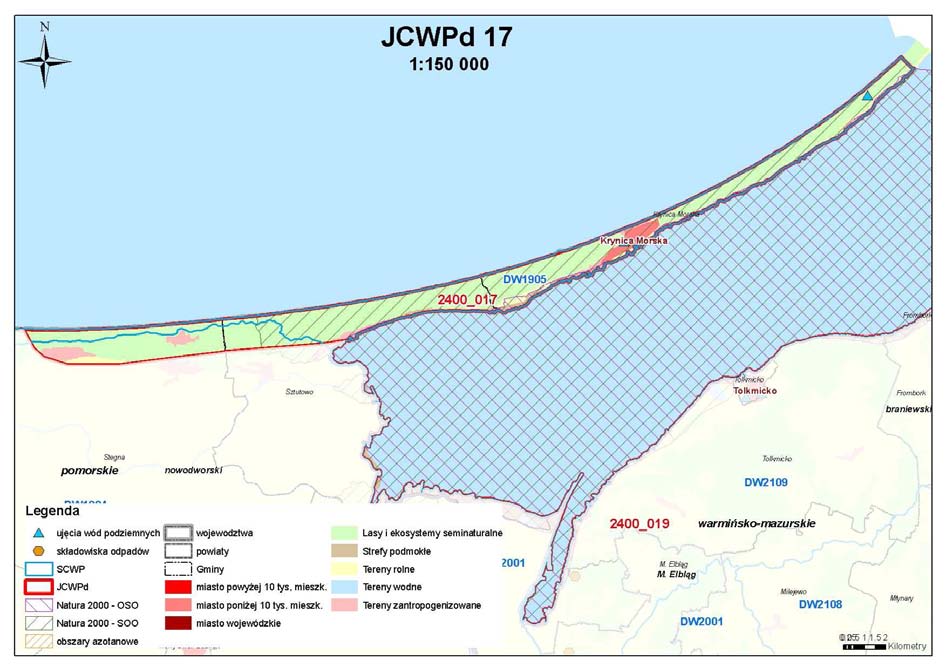 OPIS WARUNKÓW HYDROGEOLOGICZNYCH I ŚRODOWISKOWYCH Rysa. 3. Elementy charakterystyki środowiskowej JCWPd nr 17.