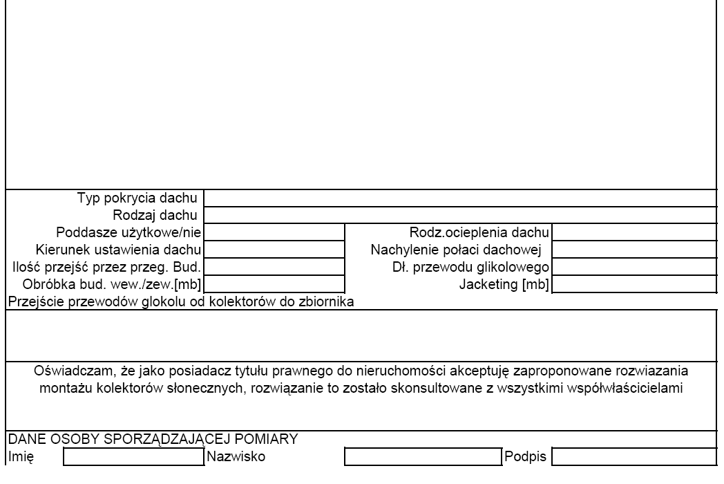 Dł instalacji elektrycznej jeżeli jest to możliwe określić przynajmniej w przybliżeniu miejsce skąd można doprowadzić zasilanie elektryczne do instalacji i odległość tego zasilania, Liczba kolektorów