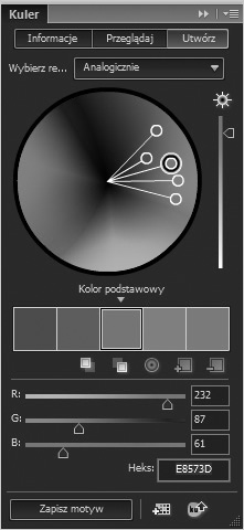 . Rysunek 6.11. Paleta Analogous Kuler jest wbudowany w program Photoshop od wersji CS4.