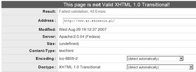 W grupie sprawdzającej jeden parametr tj, zgodność kodu HTML warto zwrócić uwagę na: WDG HTML Validator (www.htmlhelp.com/tools/validator/) oraz W3C Validator (validator.w3.org) - rys. 5.