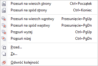 Aby podsuwać obiekty o ustaloną odległość, użyj klawiszy strzałek. Aby podsuwać obiekty o ułamek ustalonej odległości, naciśnij i przytrzymaj klawisz Ctrl, i użyj klawiszy strzałek.