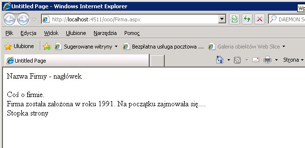 aspx oraz stron MIksinski.aspx, DNowak.aspx, APawlak.aspx, GKowalski.aspx. a. Utworzyd nową stronę wzorcową.