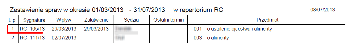 4. Poprawa wydruku zestawienia repertorium Poprawiono wydruk zestawienia i po wybraniu opcji wydruku z imionami i nazwiskami stron, nie są już drukowane puste strony.