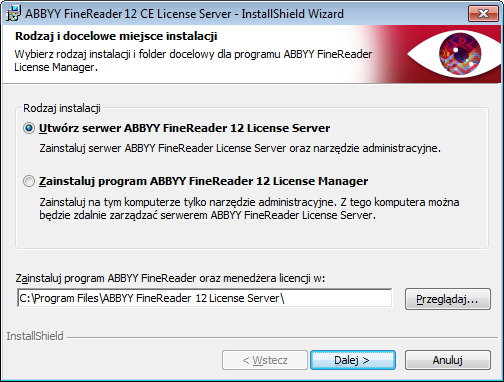 Krok 1. Instalacja administracyjna Instalacja usług License Server i License Manager 1. Włóż dysk instalacyjny do napędu CD-ROM. Program instalacyjny uruchomi się automatycznie.