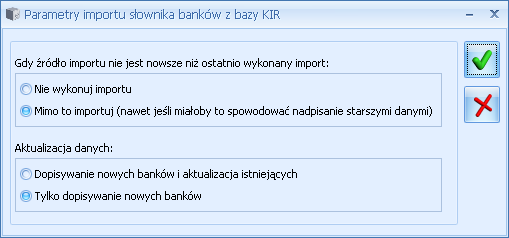 Bank prowadzi rachunki w standardzie IBAN zaznaczenie parametru spowoduje, że na zapisach bankowych i na zdarzeniach w Preliminarzu płatności związanych z tym bankiem wpisywany numer rachunku jest