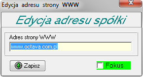 Rysunek 9. Edycja danych strony WWW. 6.5.3 Strony WWW spółek giełdowych Prawie wszystkie spółki giełdowe mają swoją stronę internetową. Jest to kopalnia wiedzy o danej spółce.