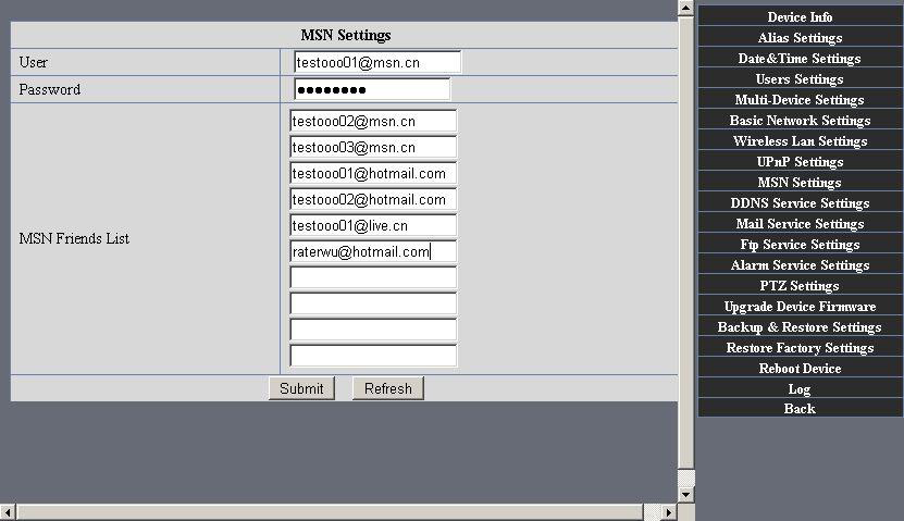 2) Ustawienia MSN (MSN Settings): Ilustracja 5.4 W ustawieniach MSN wprowadź adres e-mail konta MSN i hasło.