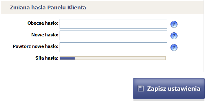 Rysunek 8-16 Konfiguracja powiadomień za pomocą e-mail W dole ekranu Bezpieczeństwo możesz zmienić hasło logowania do Panelu oraz dokonać zapisania ustawień.