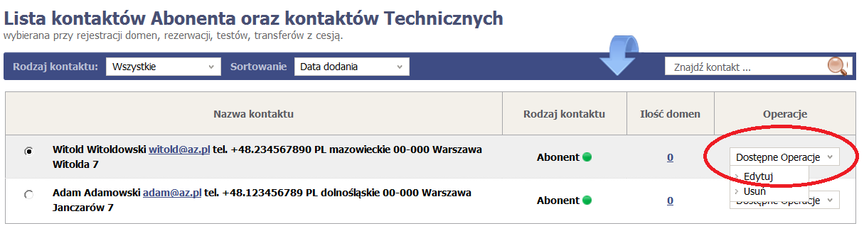 możliwość łatwego wyboru grupy serwerów podczas rejestracji domen. Zmiana ta nie ma wpływu na domeny już zarejestrowane.