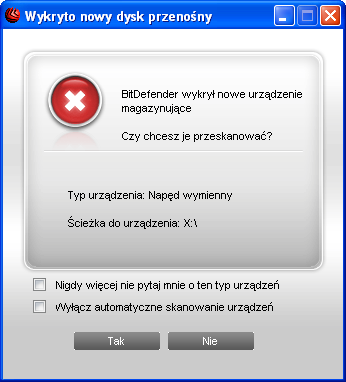 Kiedy chcesz użyć jakiegoś pliku, jest on najpierw skanowany przez moduł ochrony w czasie rzeczywistym. Jeśli plik będzie zainfekowany, BitDefender podejmie odpowiednie kroki, o których cię powiadomi.