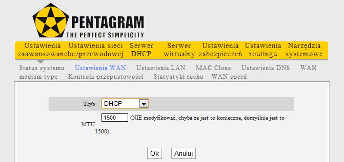 Alternatywny serwer DNS wpisz alternatywny adres IP serwera DNS uzyskanego od usługodawcy (opcjonalnie).