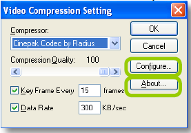 e. Aby zmienić ustawienia kompresji, naciśnij Video Compression Setting aby wyświetlić okno ustawień. Wybierz żądany algorytm i poziom kompresji. User's Manual - 61 f.