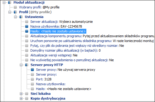 3.7.1 Stosowanie warstw konfiguracj i Zmiana wartości w programie Configuration Editor powoduje oznaczenie tej wartości za pomocą niebieskiego symbolu.