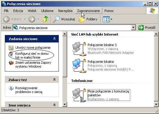 Korzystanie z Kreatora konfiguracji sieci systemu Windows XP W tym rozdziale omówimy sposób konfigurowania sieci domowej lub biurowej w systemie Microsoft Windows XP.