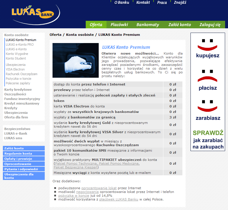 W przypadku Lukas Bank ocenialiśmy nawigację tylko w serwisie dla klientów indywidualnych.