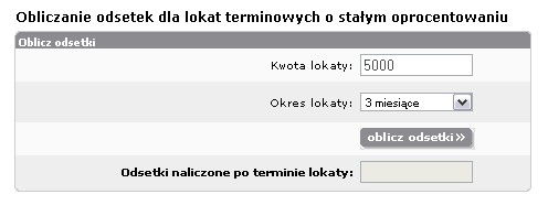 Fortis Bank pozytywnie wyróżnia kalkulator odsetek w prezentacji oprocentowania.