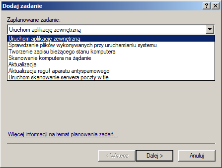 4.3.2 Tworzenie nowych zadań Aby utworzyć nowe zadanie w Harmonogramie, kliknij przycisk Dodaj lub kliknij prawym przyciskiem myszy i z menu kontekstowego wybierz opcję Dodaj.