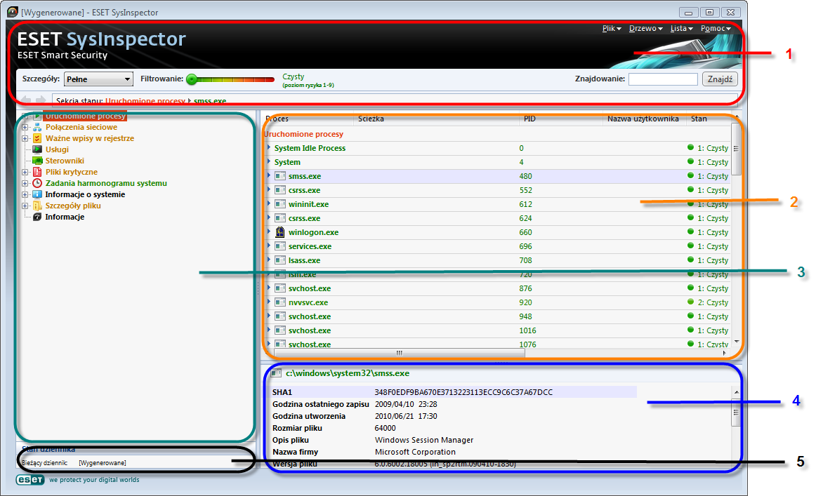 4.6 ESET SysInspector 4.6.1 Wprowadzenie do programu ESET SysInspector Program ESET SysInspector jest aplikacją, która dokładnie sprawdza stan komputera i wyświetla zgromadzone dane w kompleksowy sposób.