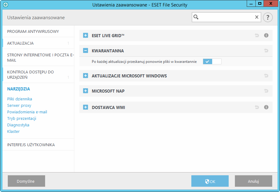 8.2.5.1.1 Filtr wyłączeń Opcja Edytuj obok obszaru Wyłączenia w usłudze ESET Live Grid umożliwia skonfigurowanie sposobu przesyłania zagrożeń do laboratorium firmy ESET w celu przeprowadzenia analizy.