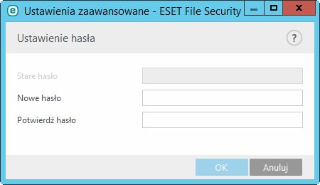 7.2.1 Ochrona ustawień Ustawienia programu ESET File Security mogą odgrywać istotną rolę w całościowej polityce bezpieczeństwa firmy.