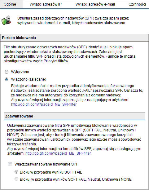 1. Kliknij polecenia Anti-Spam > Ustawienia funkcji Anti-Spam i wybierz kartę Obwodowe serwery SMTP. 2.