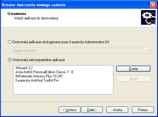 Z D A L N A I N S T A L A C J A I U S U W A N I E O P R O G R A M O W A N I A Należy pamiętać, że okno, które zostanie otwarte po kliknięciu przycisku Dodaj wyświetla tylko niekompatybilne aplikacje