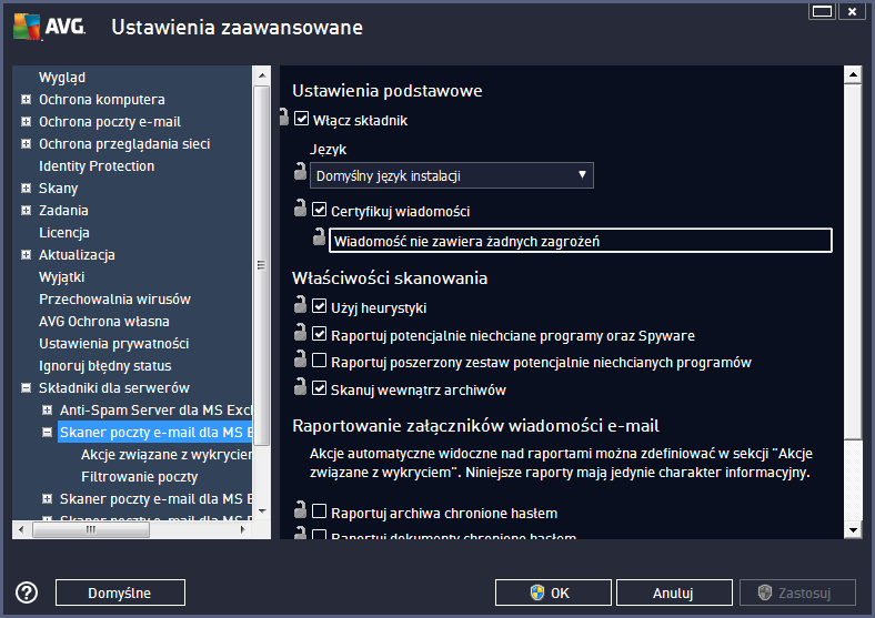 9.2.3. Skaner poczty e-mail dla MS Exchange (routing TA) Ta pozycja zawiera ustawienia Skanera dokumentów dla serwera MS Exchange (agent routingu).