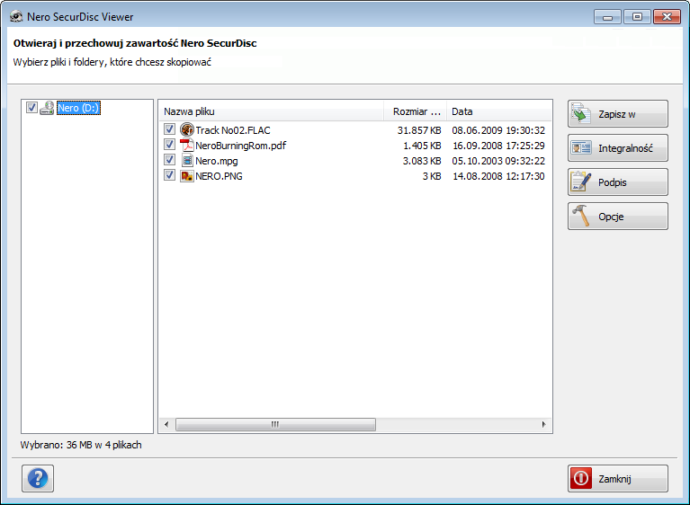 Uruchamianie Nero SecurDisc Viewer 2 Uruchamianie Nero SecurDisc Viewer Oprogramowanie Nero SecurDisc Viewer jest automatycznie nagrywane na płytę SecurDisc wypaloną prz użyciu Nero Burning ROM lub
