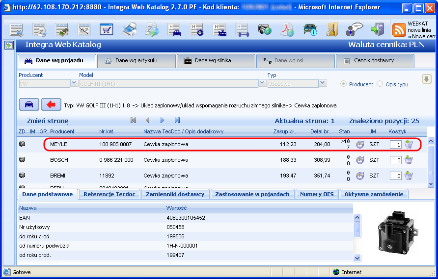 2.3.1.3 Współpraca z programem WebKatalog Rys. 2-28 Lokalizacja przycisku WebKatalog Wciśnięcie przycisku WebKatalog (Rys.