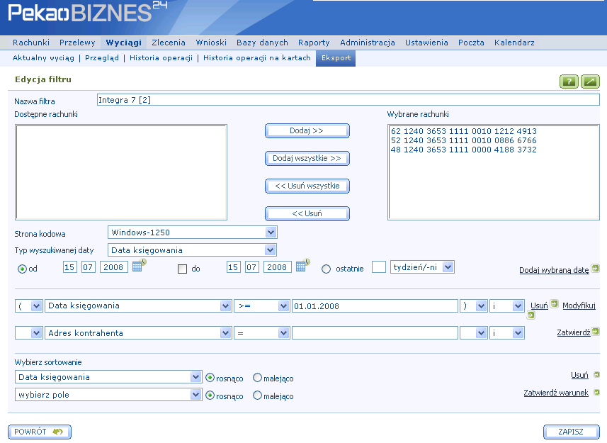 (5) Po dodaniu nowego szablonu, dodajemy jeszcze dla niego filtr (Rys. 7-4) Rys.