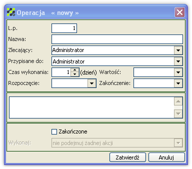 2 Struktura programu i podstawowe funkcje "Kontrahent" pozwala na powiązanie danego zadania z kontrahentem, co pozwoli na późniejszą analizę w kontekście wybranego kontrahenta.