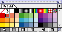 26 Przeglàd Adobe Illustratora Wybieranie koloru wype nienia lub obrysu z palety Próbki Nast pnym etapem jest wybranie koloru dla okreêlonego wype nienia lub obrysu.