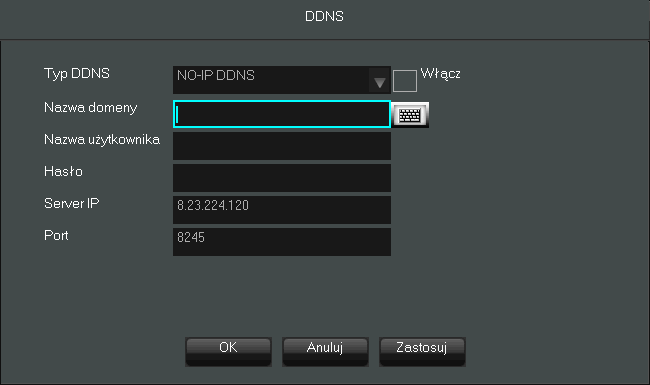 NVR-3304, NVR-3308, NVR-3326 Instrukcja obsługi wer.1.0 MENU REJSTRATORA 5.4.1. Usługi sieciowe.