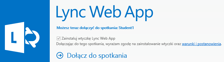 Rys. 21 Okienko uwierzytelnienia w LWA (Lync Web App).