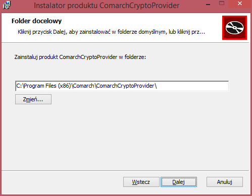 1. Instalacja aplikacji Comarch Crypto Provider w systemie Windows.