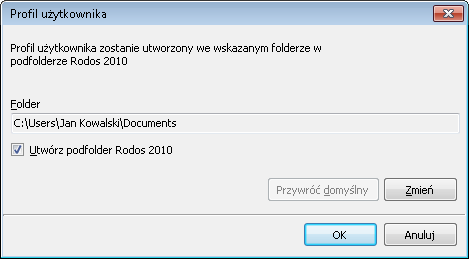 Program możesz również uruchomić za pomocą skrótu znajdującego się na pulpicie systemu Windows, oznaczonego Rodos 2010 (lub Rodos 2010 Net dla wersji sieciowej).