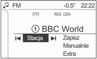 118 Radioodtwarzacz Wybrać punkt menu Stacja. Menu Stacja obejmuje następujące zakresy: W górnym zakresie można wywołać zapisane stacje. W dolnym zakresie można wywołać wszystkie inne dostępne stacje.