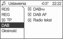 128 Radioodtwarzacz Wybrać strzałkę obok nazwy zespołu. Wybrać żądany zespół. Wyświetlone zostaje menu radioodbiornika. Wyświetli się żądany zespół wraz ze swoim pierwszym dostępnym programem.