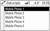 Wprowadzenie 149 Gdy Bluetooth jest wyłączony, należy postępować w następujący sposób: 1. Wybrać punkt menu Bluetooth. Bluetooth jest włączony, pozostałe pozycje menu pojawiają się na wyświetlaczu. 2.