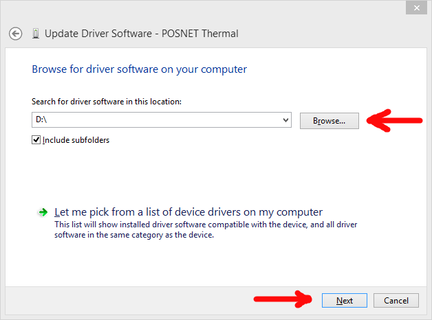 18. Otworzy się okno Update Driver Software z którego należy wybrać Browse my computer for driver software 19.