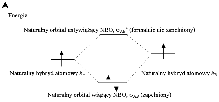 Piotr Wojciechowski, E-chemia: Chemia kwantowa, 15 jonowego. Każdej kombinacji addytywnej elektronów walencyjnych tworzącej naturalny orbital wiązania NBO, zwanej orbitalem typu Lewisa (ang.