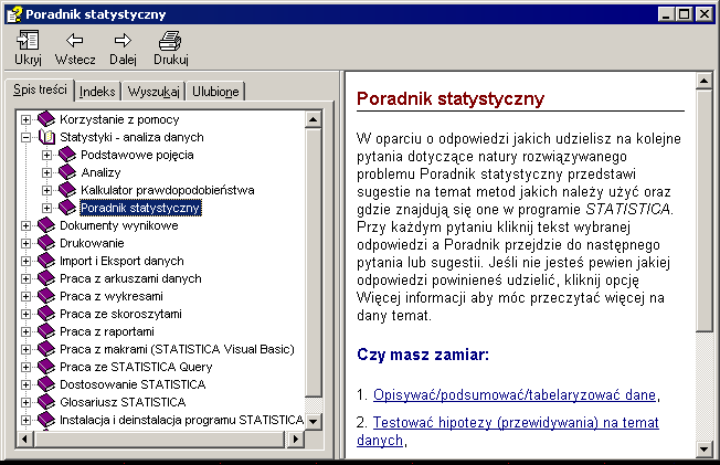 ROZDZIAŁ 2: PRZYKŁADY Podręcznik elektroniczny. Aby uzyskać więcej informacji na temat dowolnego polecenia menu, naciskamy po jego wybraniu klawisz Pomocy (F1).