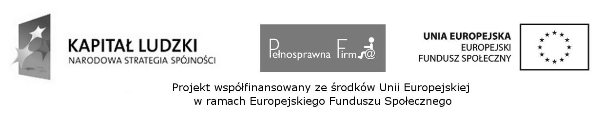 BIZNESPLAN Materiały szkoleniowe są współfinansowane ze środków Unii Europejskiej w ramach Europejskiego Funduszu Społecznego CZŁOWIEK NAJLEPSZA INWESTYCJA Projekt Pełnosprawna firma realizowany w