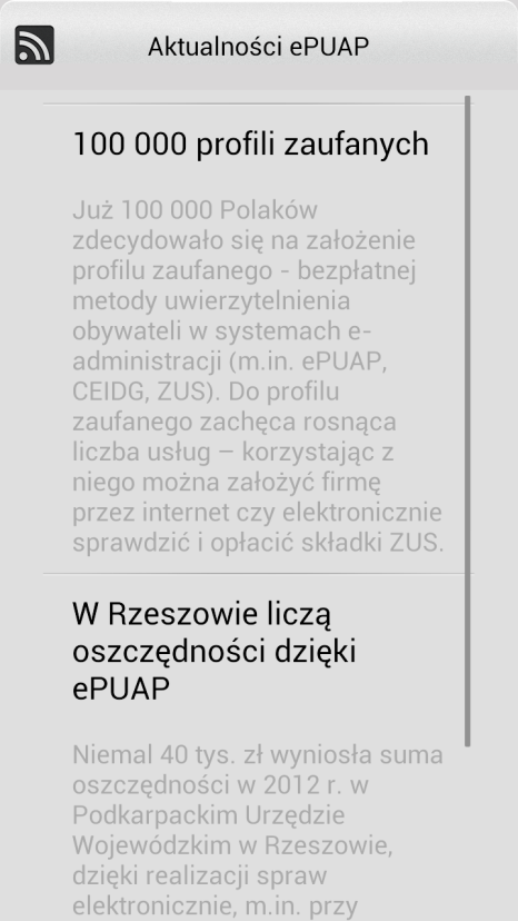 Rys. 17 Okno aktualności