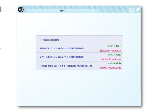 1.3 Pomiary 14 1.3.2 Lista zleceń do realizacji Rysunek 1.