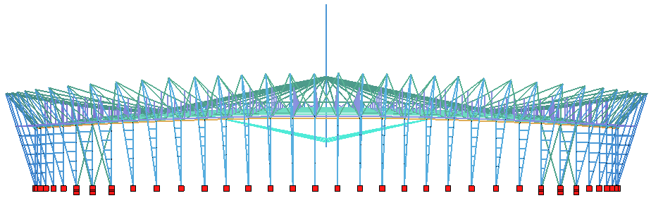 286 Stadion Narodowy. Model statyczny do monitoringu konstrukcji Rys. 1. Schemat statyczny 1 Rys. 2.