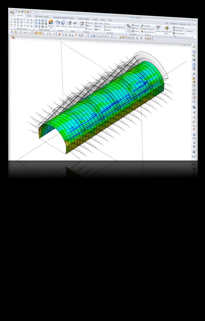 Zaawansowane rodzaje analizy Analiza dynamiczna GTS NX pozwala w pełni wykorzystać modele 2D i 3D do analizy sejsmicznej.