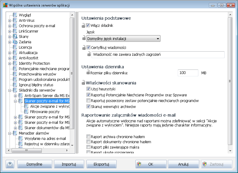 10.3.3. Skaner poczty e-mail dla MS Exchange (routing TA) Ta pozycja zawiera ustawienia Skanera dokumentów dla serwera MS Exchange (agent routingu).