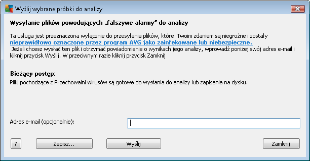 Przycisk Odśwież pozwala załadować niedawno wykryte zagrożenia z Przechowalni wirusów.